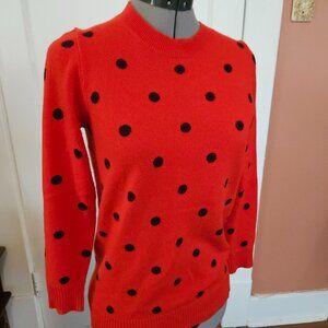 JCrew Italian Cashmere Polka Dot Sweater